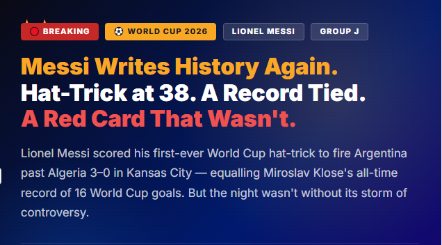 Messi Writes History Again. Hat-Trick at 38. A Record Tied.